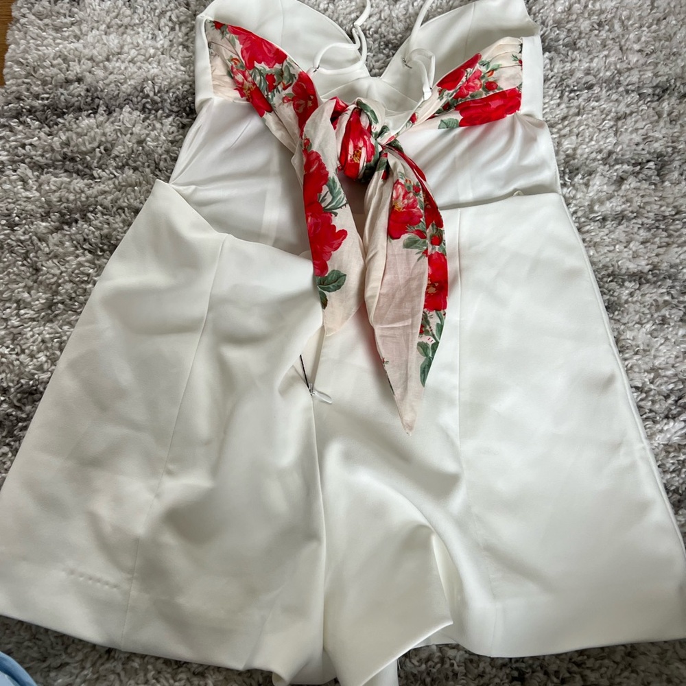 Zara White Mini Dress with Spaghetti Straps - Picture 5 of 8